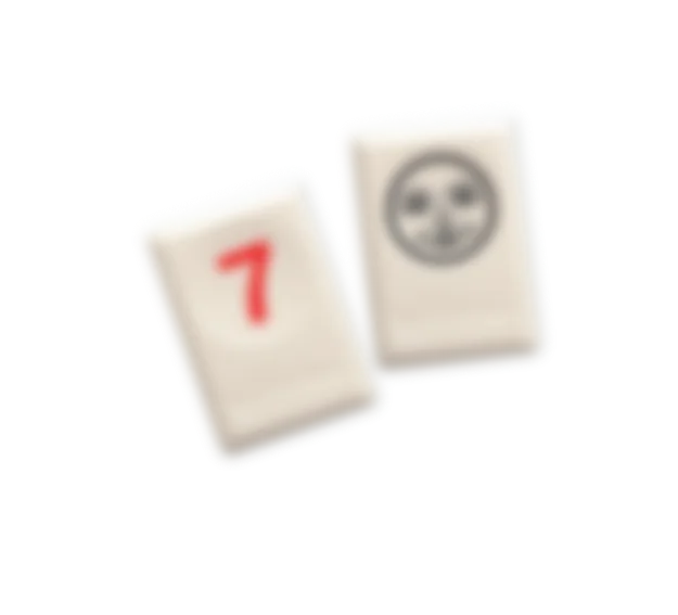 Mahjong tile pair — red seven